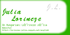 julia lorincze business card